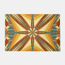 Southwestern Golden Sun Rays Indian Blanket Design Deurmat