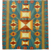 Southwestern Golden Sun Rays Indian Blanket Design Douchegordijn (Voorkant)