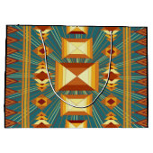 Southwestern Golden Sun Rays Indian Blanket Design Groot Cadeauzakje (Achterkant)
