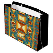 Southwestern Golden Sun Rays Indian Blanket Design Groot Cadeauzakje (Achterkant Gekanteld)