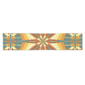 Southwestern Golden Sun Rays Indian Blanket Design Korte Tafelloper (Horizontaal)