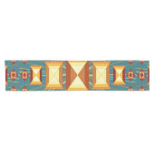 Southwestern Golden Sun Rays Indian Blanket Design Korte Tafelloper (Horizontaal)