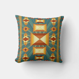 Southwestern Golden Sun Rays Indian Blanket Design Kussen