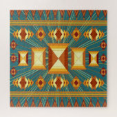 Southwestern Golden Sun Rays Indian Blanket Design Legpuzzel (Horizontaal)