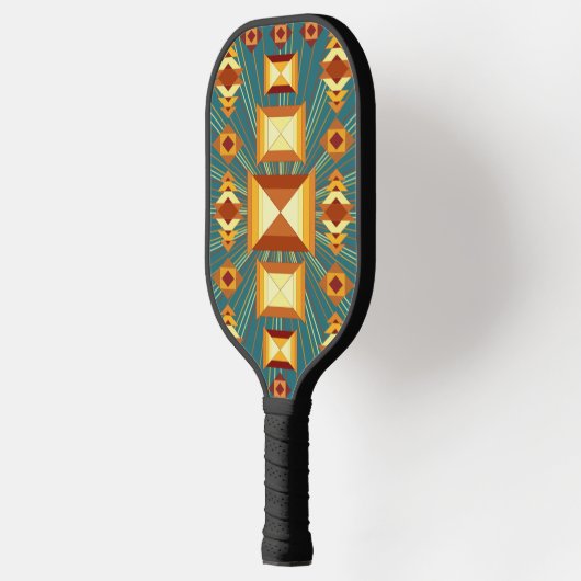 Southwestern Golden Sun Rays Indian Blanket Design Pickleball Paddle (Links)