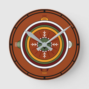 Southwestern Hopi Native American Sun Face Ronde Klok