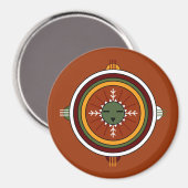 Southwestern Hopi Native American Tribal Sun Face Magneet (Voorkant / Achterkant)