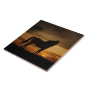 Southwestern Horse and Sun Art Tegel Tegeltje (Zijkant)