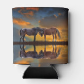 Southwestern Horses in Sunset Water Blikjeskoeler (Achterkant)