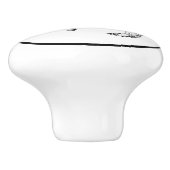 Southwestern Jackrabbit Design Black en White Keramische Knop (Zijkant)