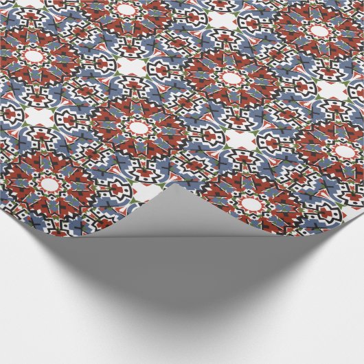 Southwestern kerstdesign cadeaupapier (Hoek)