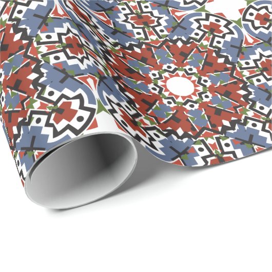 Southwestern kerstdesign cadeaupapier (Rol Hoek)