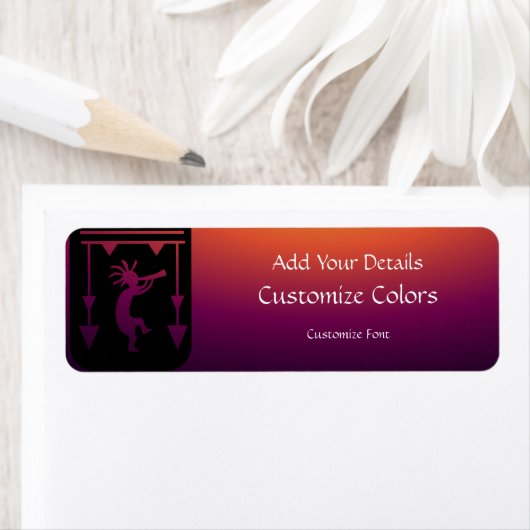 Southwestern Kokopelli Adres Label (Insitu)