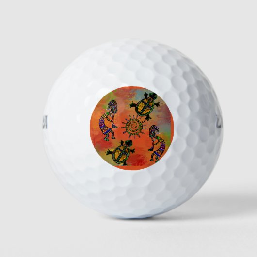 SOUTHWESTERN KOKOPELLI ART GOLFBALLEN (Voorkant)