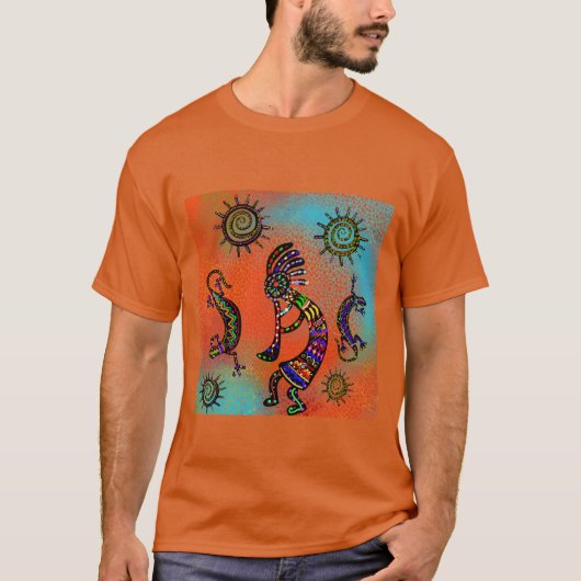 SOUTHWESTERN KOKOPELLI ART T-SHIRT (Voorkant)
