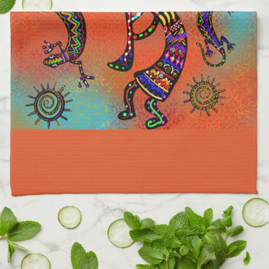 SOUTHWESTERN KOKOPELLI ART THEEDOEK (Gevouwen)