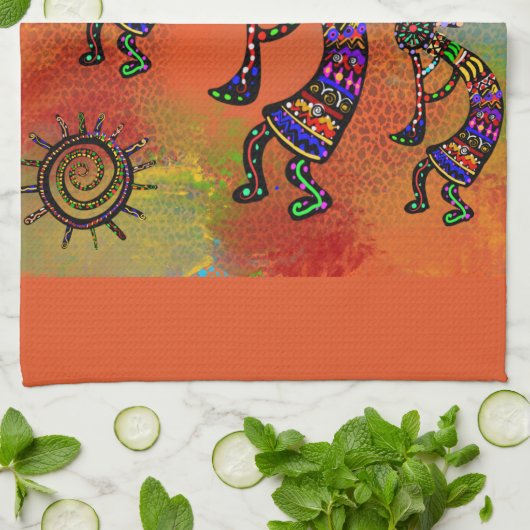 SOUTHWESTERN KOKOPELLI ART THEEDOEK (Gevouwen)