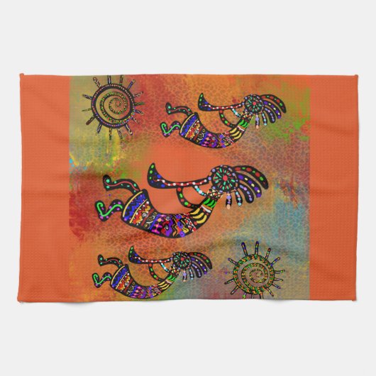 SOUTHWESTERN KOKOPELLI ART THEEDOEK (Horizontaal)