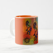 SOUTHWESTERN KOKOPELLI ART TWEEKLEURIGE KOFFIEMOK (Voorkant links)