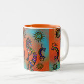 SOUTHWESTERN KOKOPELLI ART TWEEKLEURIGE KOFFIEMOK (Voorkant rechts)