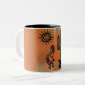 SOUTHWESTERN KOKOPELLI ART TWEEKLEURIGE KOFFIEMOK (Voorkant links)