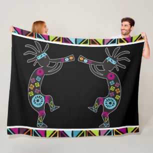 Southwestern Kokopelli Fleece Blanket Deken