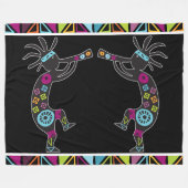 Southwestern Kokopelli Fleece Blanket Deken (Voorkant (Horizontaal))