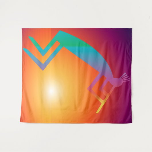 Southwestern Kokopelli Wandkleed (Voorkant (horizontaal))