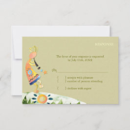Southwestern Kokopelli Wedding Response RSVP Kaartje