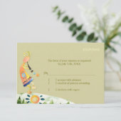 Southwestern Kokopelli Wedding Response RSVP Kaartje (Staand voorkant)