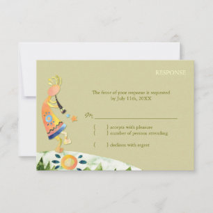 Southwestern Kokopelli Wedding Response RSVP Kaartje