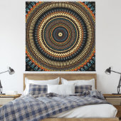 Southwestern Mandala Design Canvas Afdruk (Insitu (Slaapkamer))