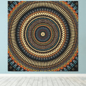 Southwestern Mandala Design Canvas Afdruk (Insitu (Houten vloer))