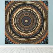 Southwestern Mandala Design Canvas Afdruk (Insitu (Houten vloer))