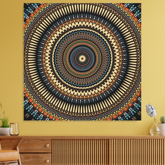 Southwestern Mandala Design Canvas Afdruk (Insitu (Woonkamer))