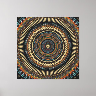 Southwestern Mandala Design Canvas Afdruk