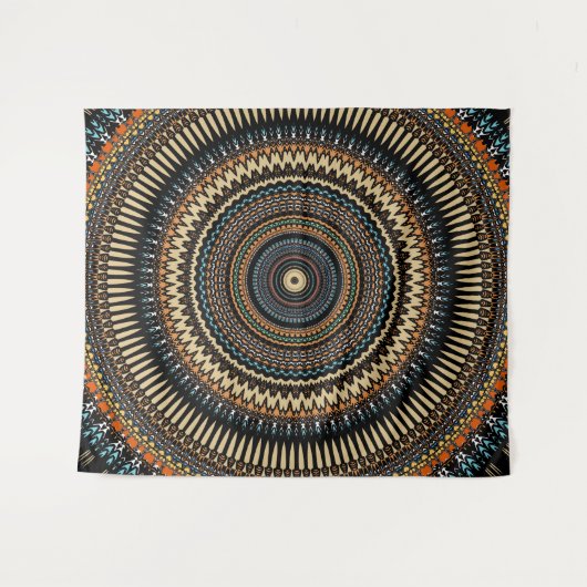 Southwestern Mandala Design Wandkleed (Voorkant (horizontaal))