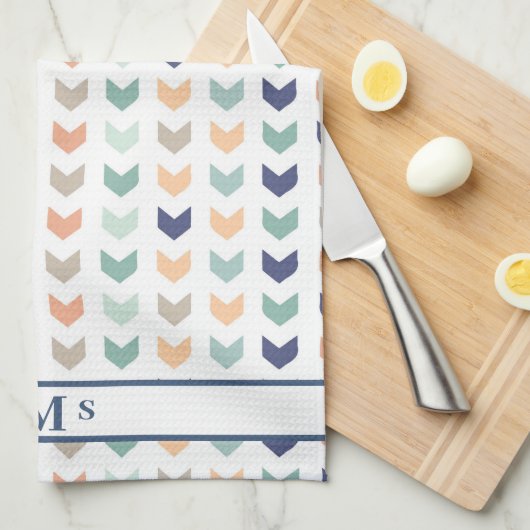 Southwestern Native-American Arrow Monogram Theedoek (Quarter Fold)