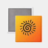 Southwestern Native American Sun Symbol Magnet (Voorkant / Achterkant)