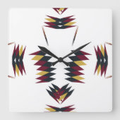 SouthWestern Native Pattern Vierkante Klok (Voorkant)