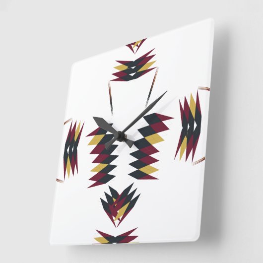 SouthWestern Native Pattern Vierkante Klok (Hoek)