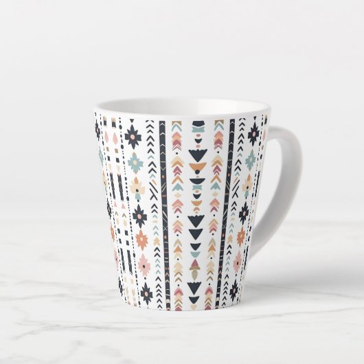 Southwestern Navajo Inspired Geometric Cream Teal Latte Mok (Rechterhoek)