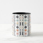 Southwestern Navajo Inspired Geometric Cream Teal Mok (Midden)