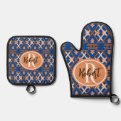 Southwestern Oasis Aztec Geometric Ovenwant & Pannenlap Set (Voorkant)