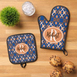 Southwestern Oasis Aztec Geometric Ovenwant & Pannenlap Set