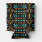Southwestern Pattern, Black, Gold, Aqua Koelbox Blikjeskoeler (Voorkant)