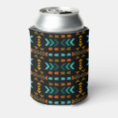 Southwestern Pattern, Black, Gold, Aqua Koelbox Blikjeskoeler (Blikje Achterkant)