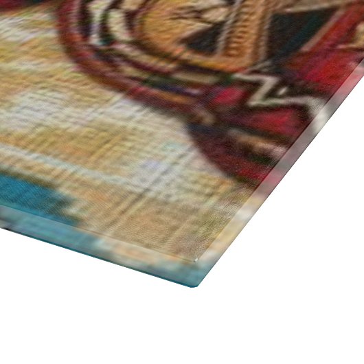 Southwestern Pattern Glass Cutting Board Snijplank (Hoek)