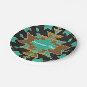 Southwestern Ranch Turquoise Black & Gold Party Papieren Bordje (Gekanteld)