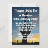 Southwestern Saguaro Cactus Sunset Invitation Kaart (Achterkant)